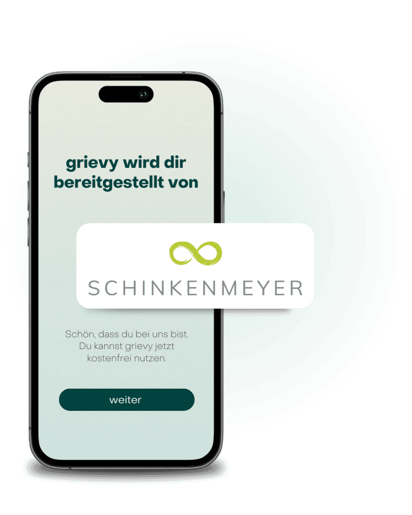 Bild von der grievy App mit dem Logo von Bestattungen Schinkenmeyer in Aachen.